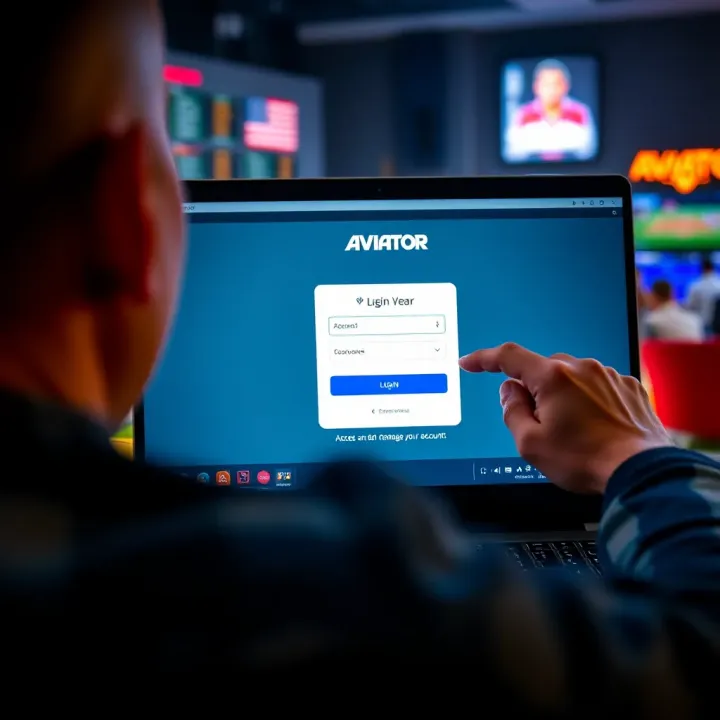 Accessing Your Aviator Account Login Interface User entering credentials on Aviator platform login page on a laptop screen