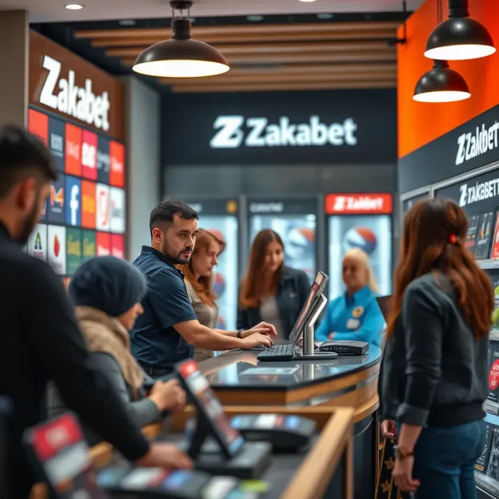 Customer Service Experience at B Zakabet Shop Customer service counter at B Zakabet Shop featuring attentive staff assisting shoppers