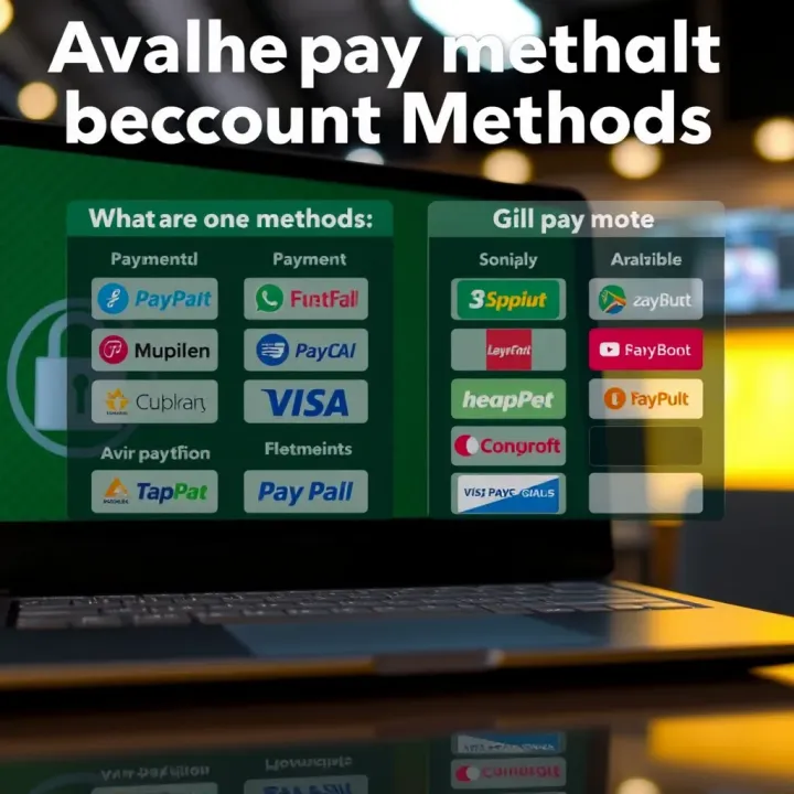 Available Payment Methods for Zakabet Account Funding Graphic showing various online payment methods available for Zakabet account funding