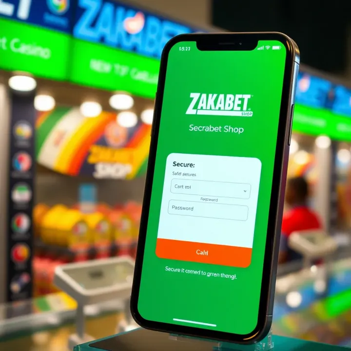 Secure Access to Nigeria Zakabet Shop Mobile Application Secure login screen of Zakabet Shop app highlighting safety features and password input