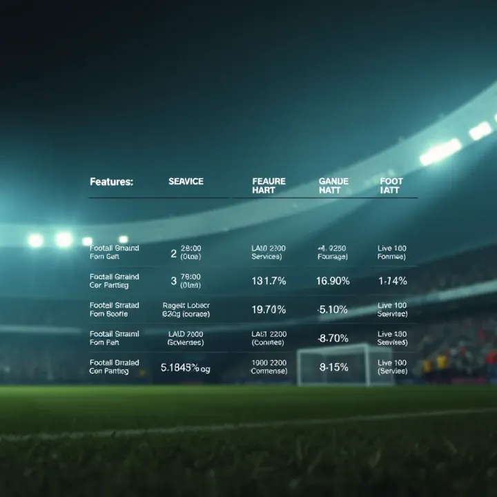 Comparison of Football Streaming Services in Nigeria Comparison chart illustrating features of various football streaming services in Nigeria