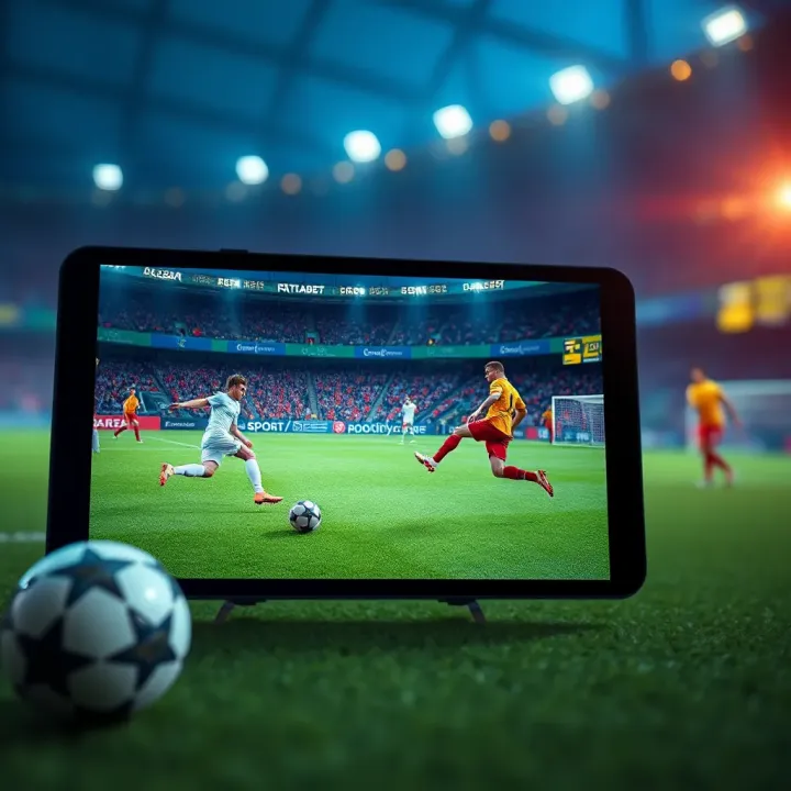Football match broadcast on a digital device showing smooth streaming quality
