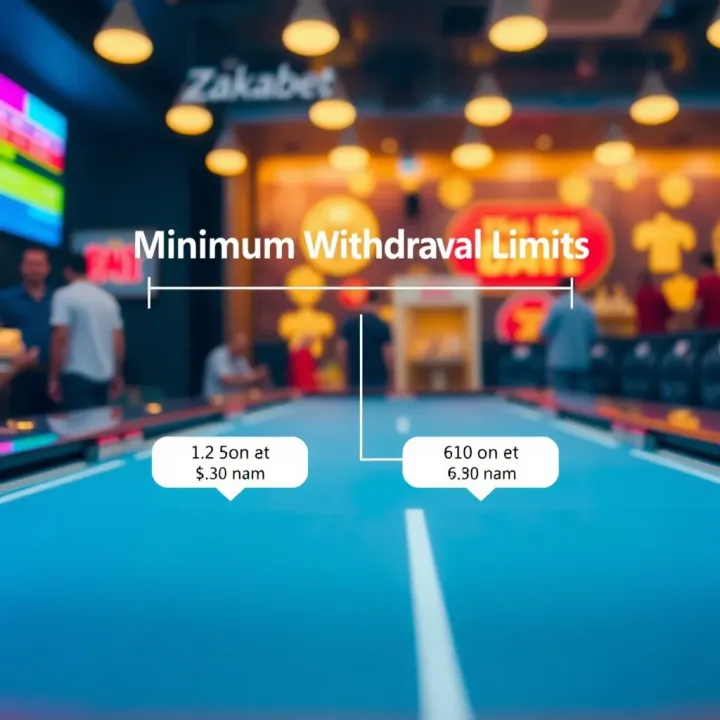 Diagram showing minimum withdrawal limits on Zakabet platform