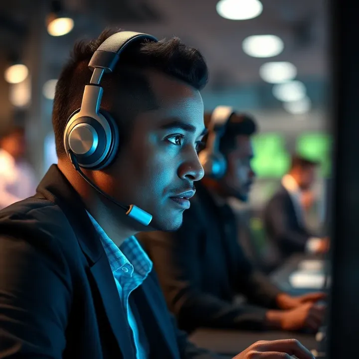 Customer support representative assisting with Zakabet account issues via headset