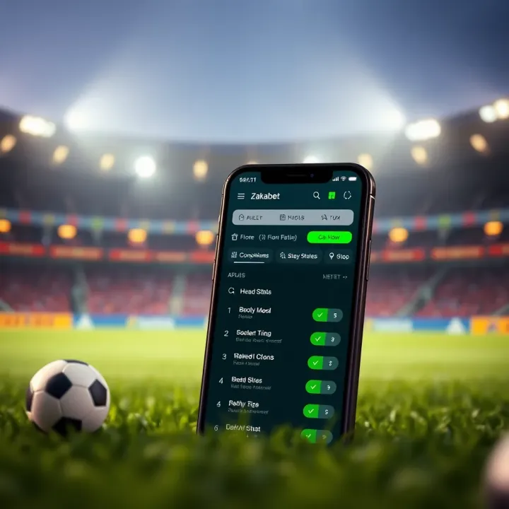 Zakabet App Football Betting Interface User interface showing football betting options on Zakabet app in Nigeria