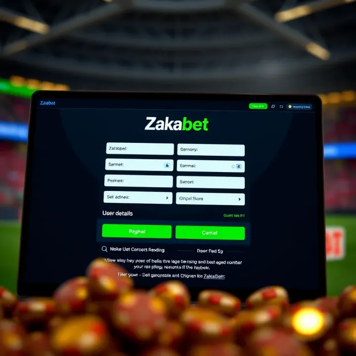 Screenshot of Zakabet platform registration page showing fields for user details