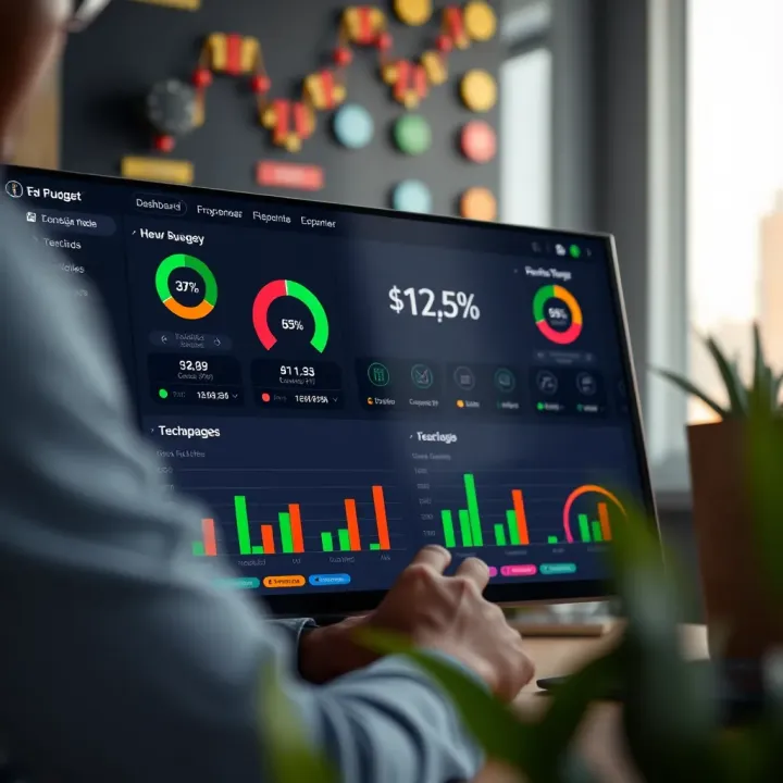 A digital dashboard displaying budgeting tools and expense tracking for Nigerian consumers