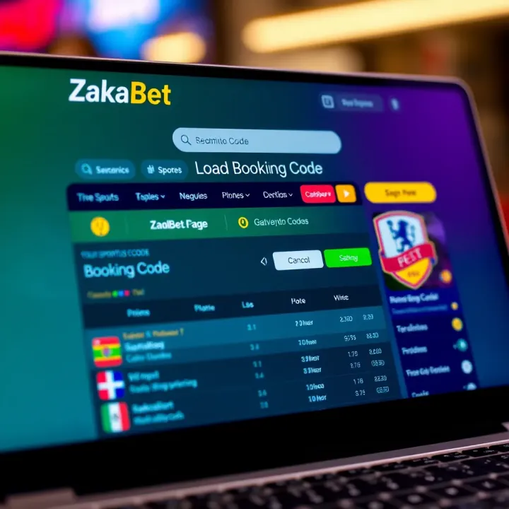 ZakaBet website screen showing booking code redemption section with sports betting options