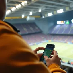 Navigating Zakabet Platform for Live World Cup Betting Bettor using smartphone to navigate Zakabet platform with live World Cup betting updates
